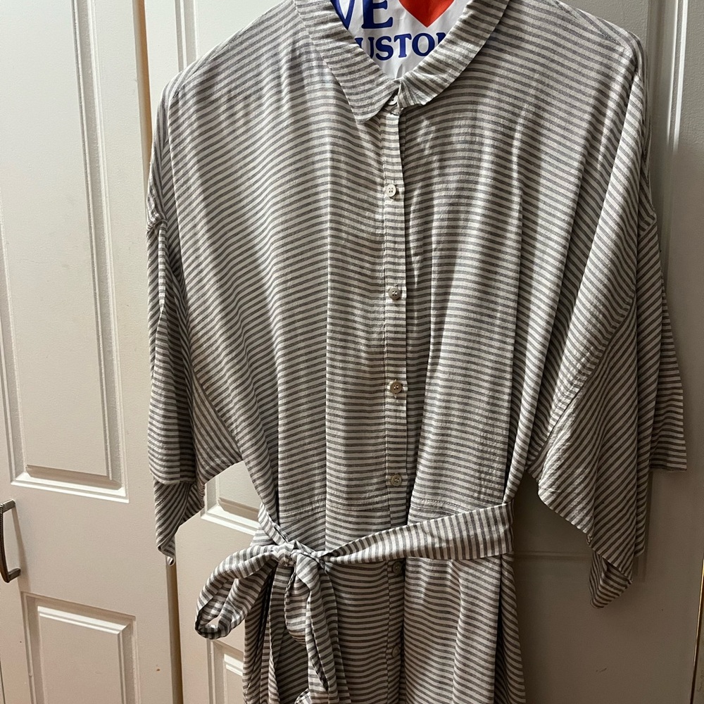 Hatch Size 3 Viscose-Linen Button Down, Lined Dre… - image 2